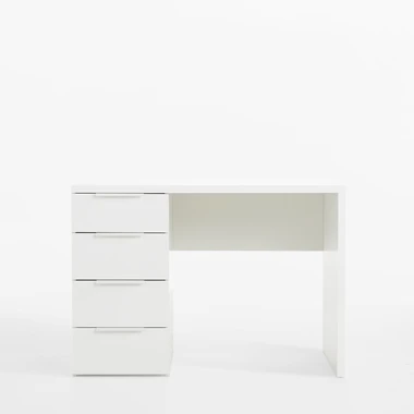 Bílý lesklý psací stůl se zásuvkami ESPRESSO