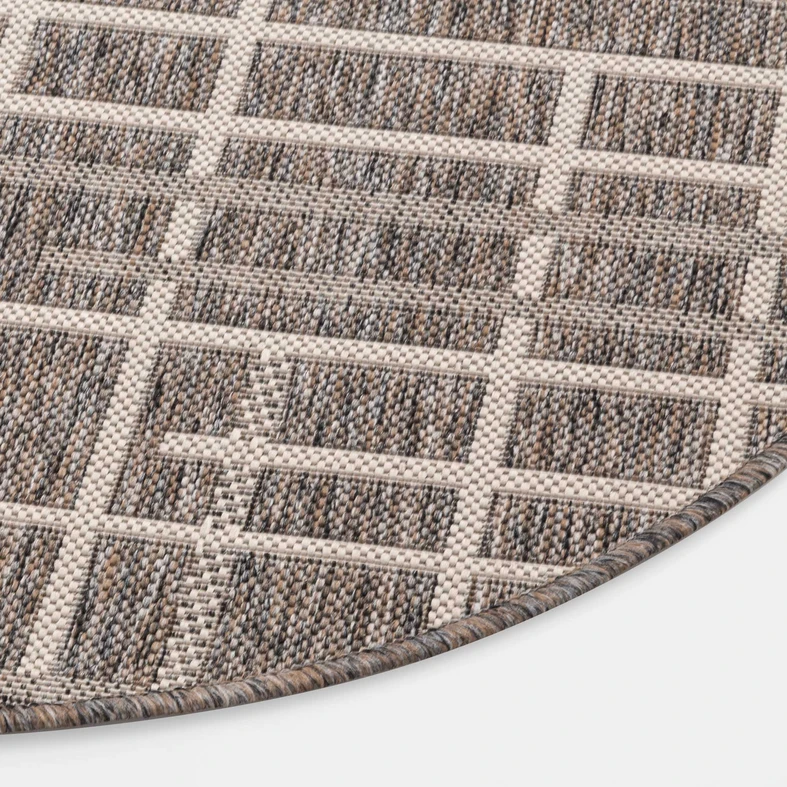 Kulatý koberec s mřížkou JUTA 100 cm, šedý