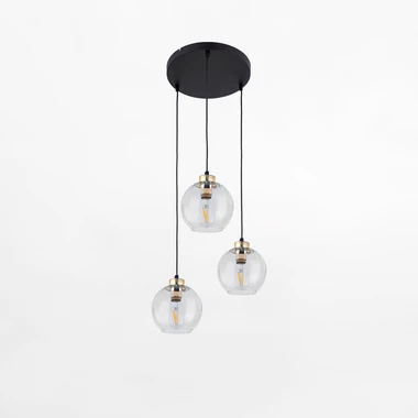 Kulovité průhledné tříbodové závěsné svítidlo DEVI 3