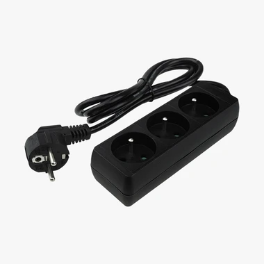 Prodlužovací kabel 3 zásuvky s uzemněním 150 cm černý