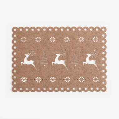 Vánoční prostíraní na stůl hnědá 44,5x29,5 cm