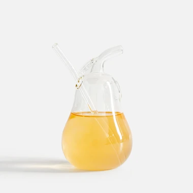 Sklenice ve tvaru hrušky se slámkou 400 ml