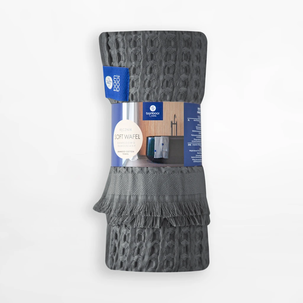 Antracitový bambusový ručník SOFT WAFEL BAMBOO SPA 50x80 cm