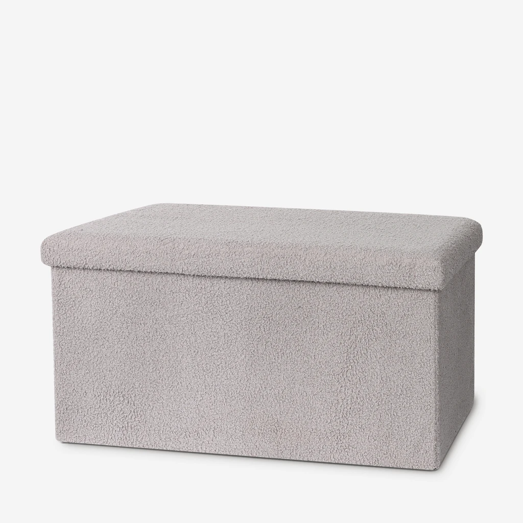 Skládací taburet s úložným prostorem šedý 76x38x38 cm