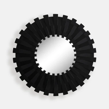 Kulaté zrcadlo 50x50 cm černý rám