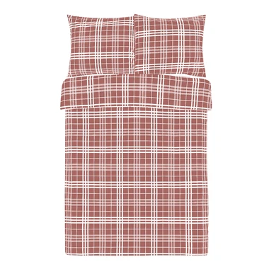 Růžové kostkované bavlněné povlečení GRID 160x200 cm