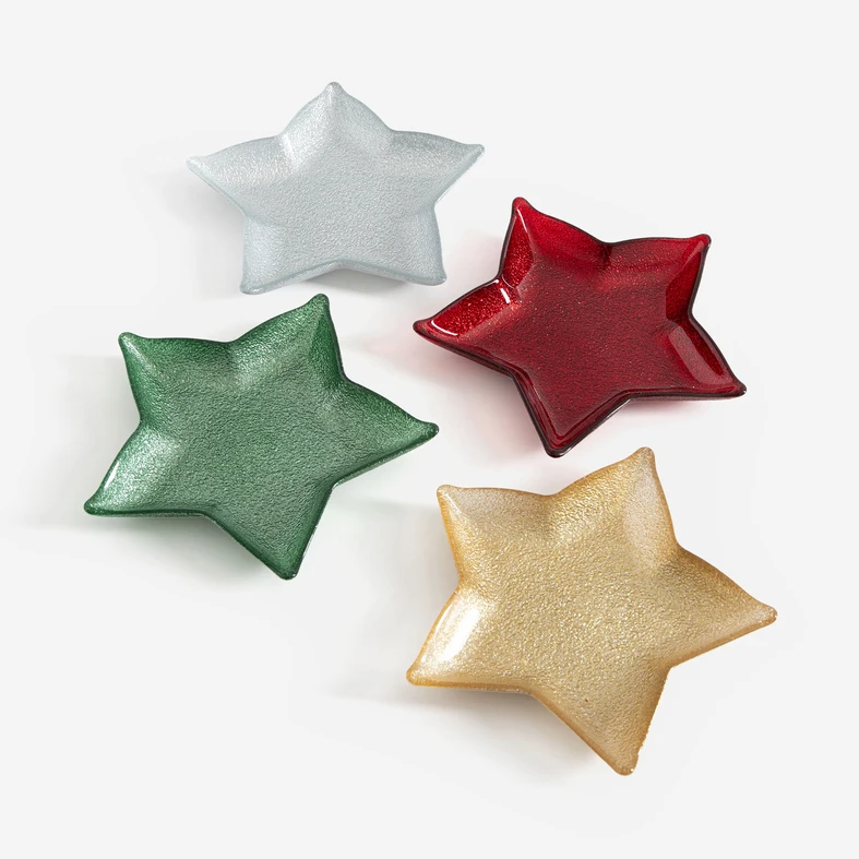 Vánoční servírovací talíř HVĚZDA 20x20x3 cm MIX