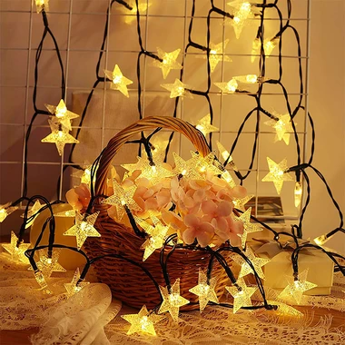 Venkovní dekorativní LED girlanda IP44 HVĚZDY 5M