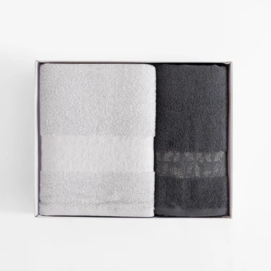 Sada 2 ručníků stříbrný/ocelový BLINK
