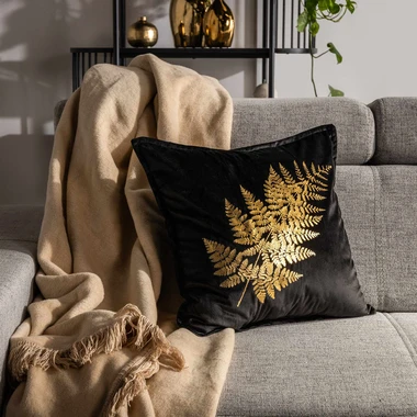 Velurový povlak na polštář RUNO 45x45 cm černý