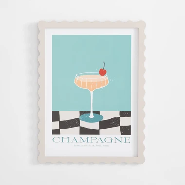 Retro obraz, modrý 30x40 cm