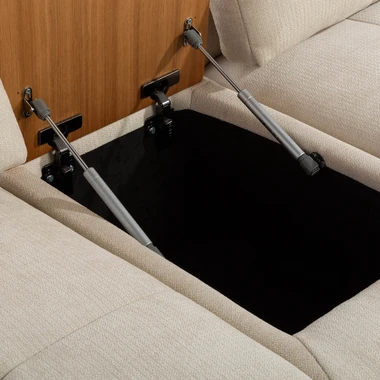 Béžová rohová sedací souprava ve tvaru U s barem BONITO levá