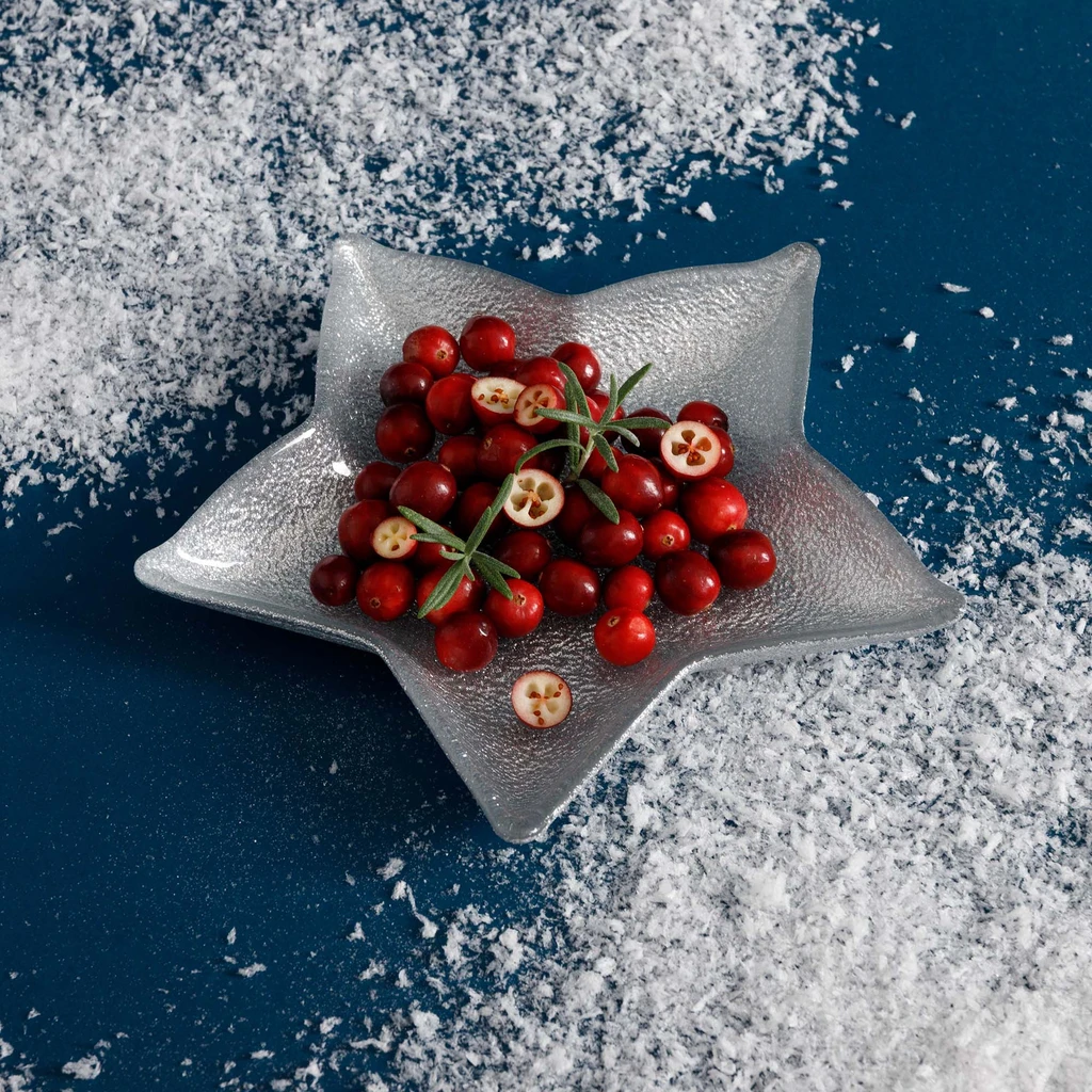 Vánoční servírovací talíř HVĚZDA 20x20x3 cm MIX