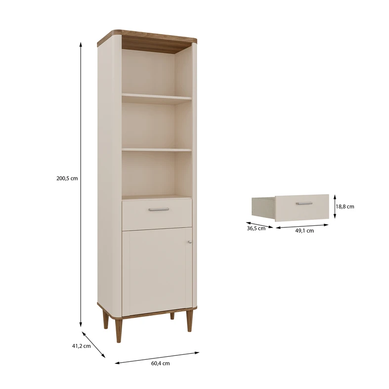 Grafika z podanymi wybranymi wymiarami