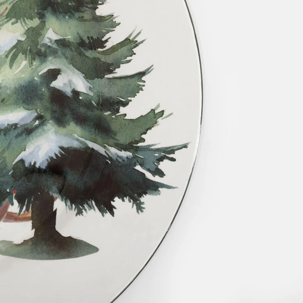 Dekorativní talíř bílý s Mikulášem 33 cm