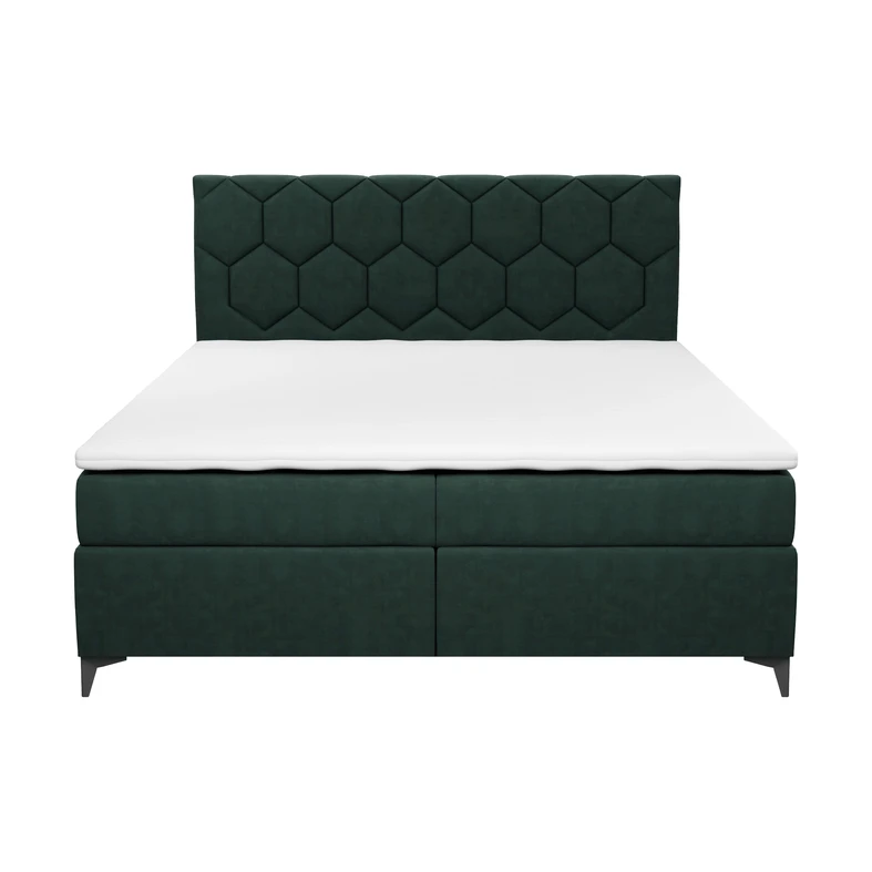 Postel boxspring s úložným prostorem zelená MEGAN PU 180x200 cm
