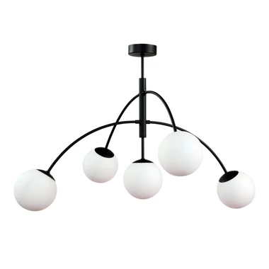 Černé stropní svítidlo koule VOLTA 5