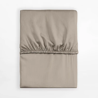 Taupe saténové prostěradlo s gumou PURE 220x200 cm