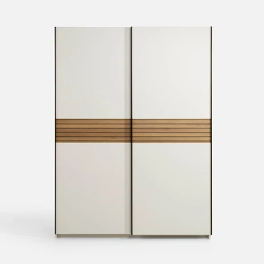Bílá skříň s posuvnými dveřmi METROPOLITAN 150 cm