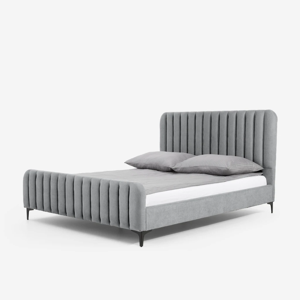 Šedá postel KELLY 160x200cm