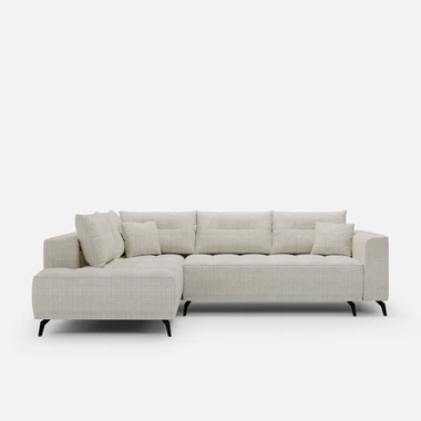 Béžová rozkládací rohová sedací souprava MERU levá