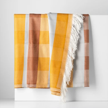Barevný pléd s třásněmi KOSTKA 150x200 cm