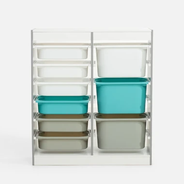 Regál s úložnými boxy GUNINIO