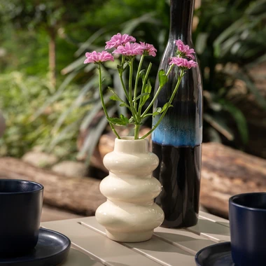 Béžová váza sněhulák 12 cm