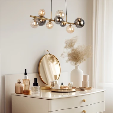 Zlaté závěsné svítidlo koule VILLA