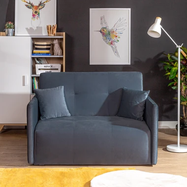 Malá modrá pohovka LEO II 126 cm