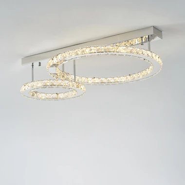 Stropní svítidlo LED 2 kruhy GIRONA chrom