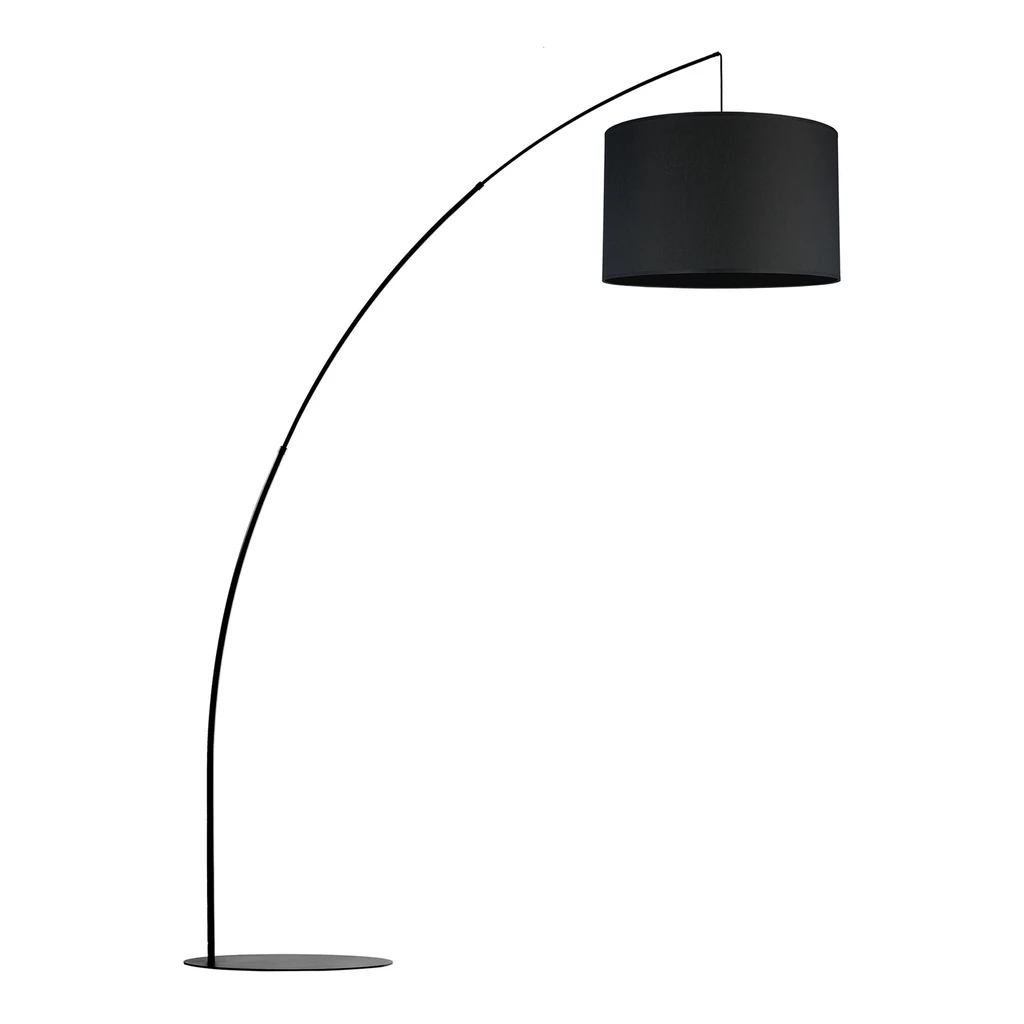 Oblouková stojací lampa s černým stínidlem MOBY