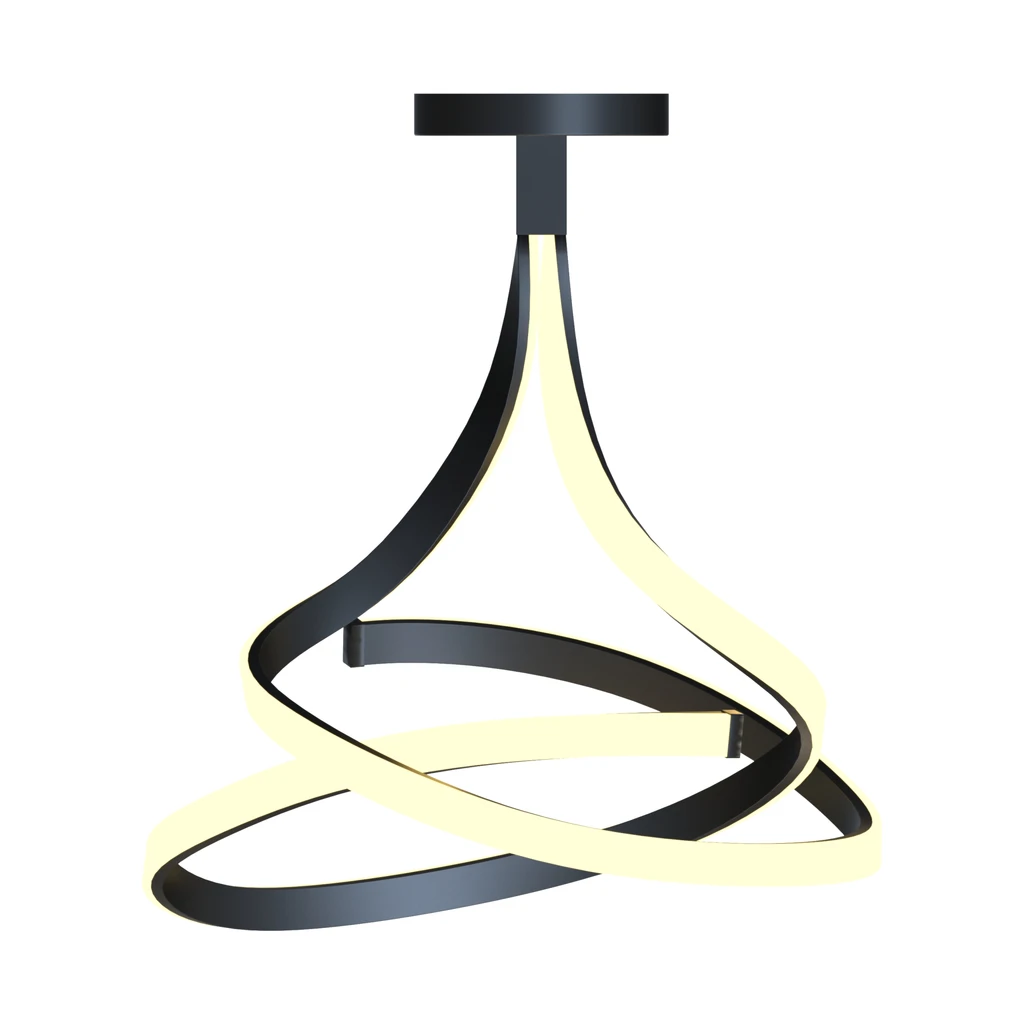 Černé LED stropní svítidlo VISO 60 cm