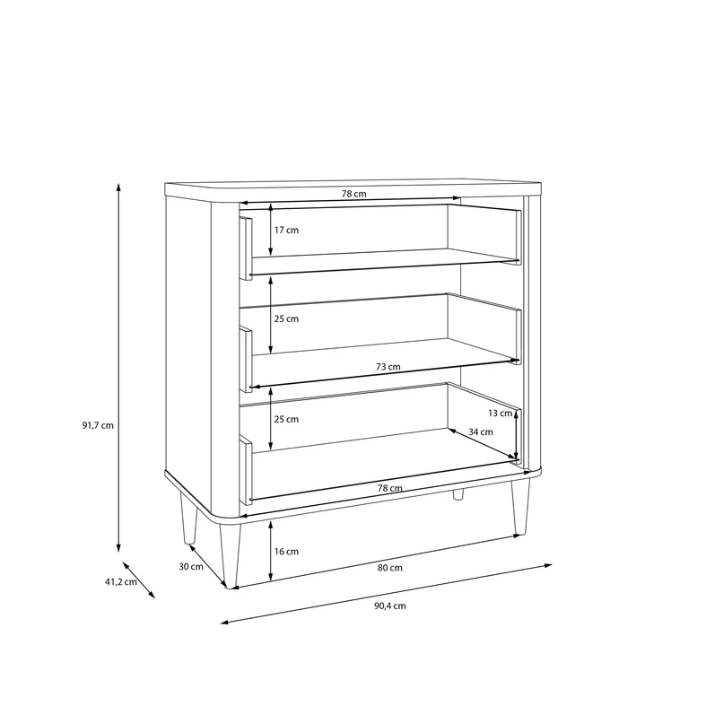 Rysunek techniczny z wymiarami 