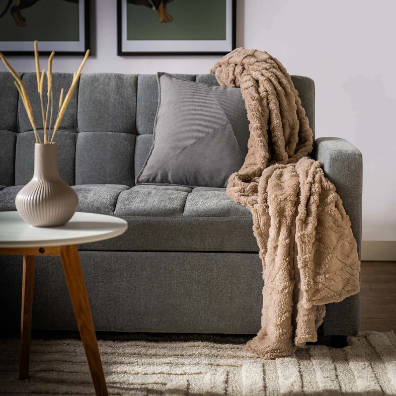 Světle hnědá deka NORDIC 150x200 cm