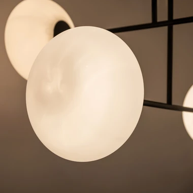 Černé stropní svítidlo 4 oválná stínidla MILO 60x60 cm