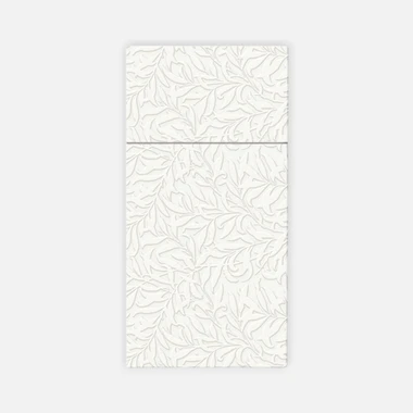 Bílé ubrousky s kapsou na příbory POCKET INSPIRATION FLORAL 16 ks