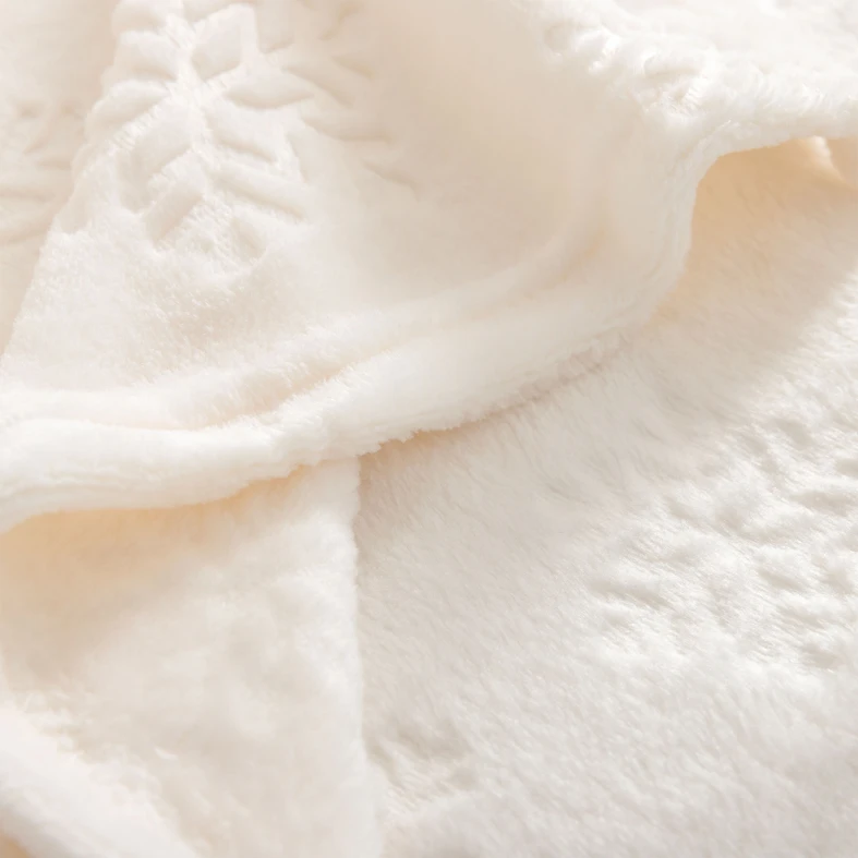 Bílá deka s sněhovými vločkami MERCI 130x160