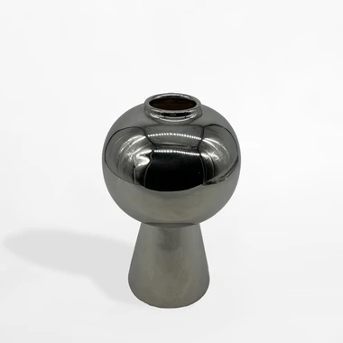 Moderní stříbrná váza 20 cm