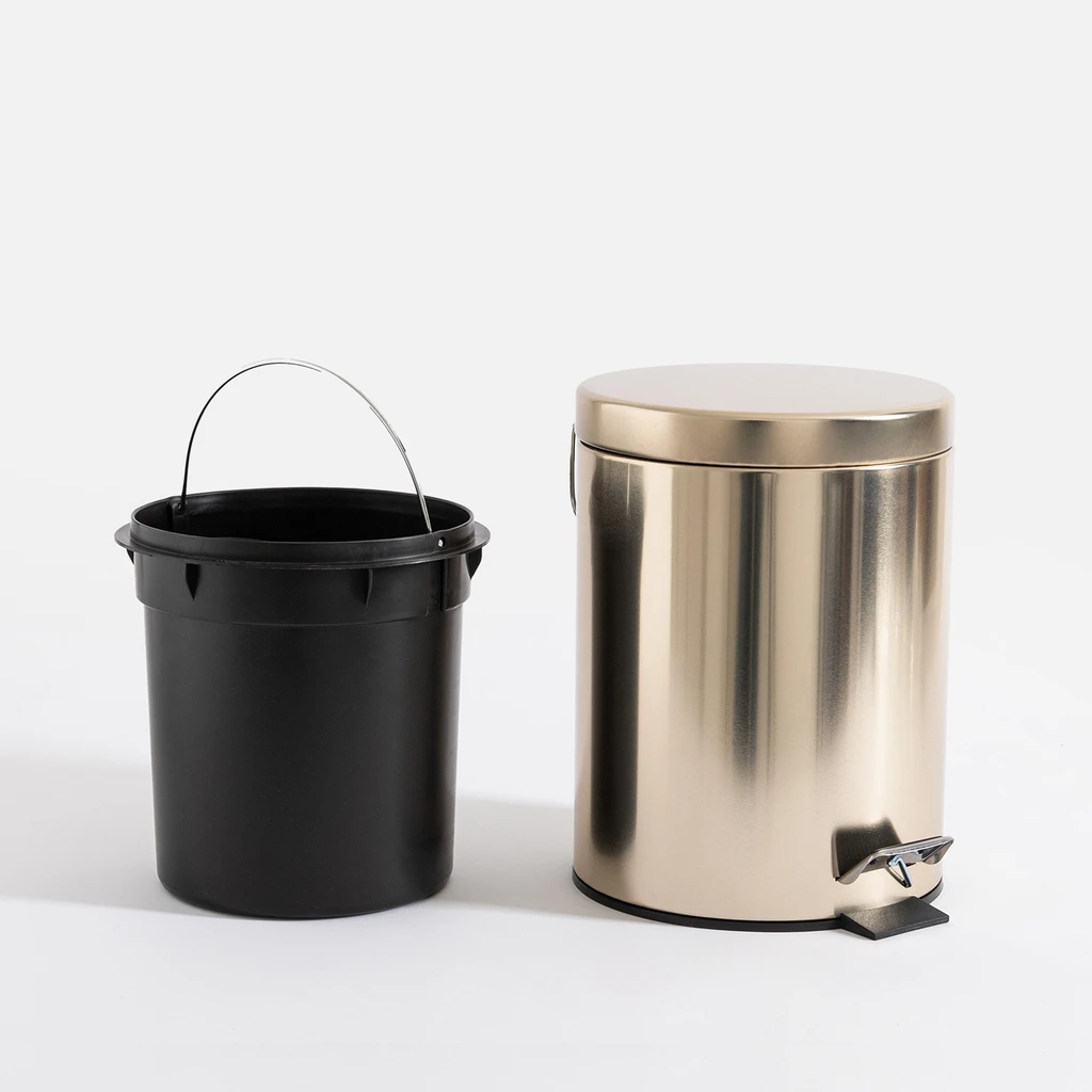 Pedálový odpadkový koš 5 l zlatý