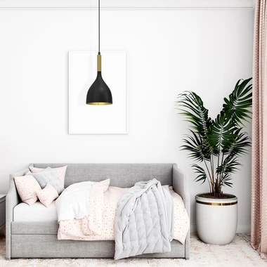 Černo-zlaté závěsné svítidlo NOAK I