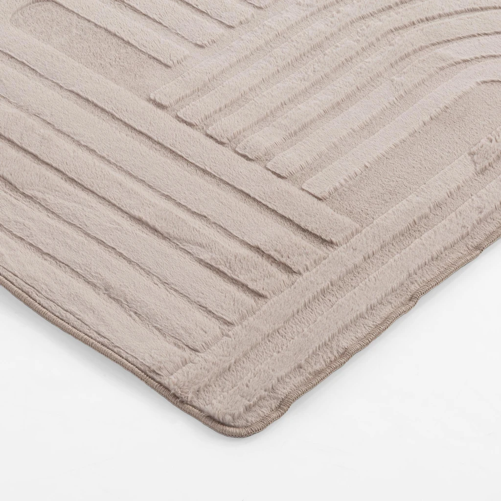 Geometrický koberec MALAGA 3D taupe, 160x230 cm