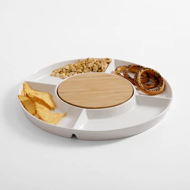 Servírovací talíř s bambusovou deskou