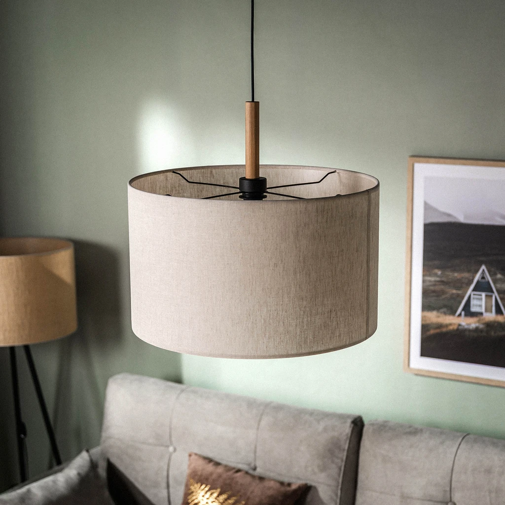 Šedé závěsné svítidlo DEVA NATURE I