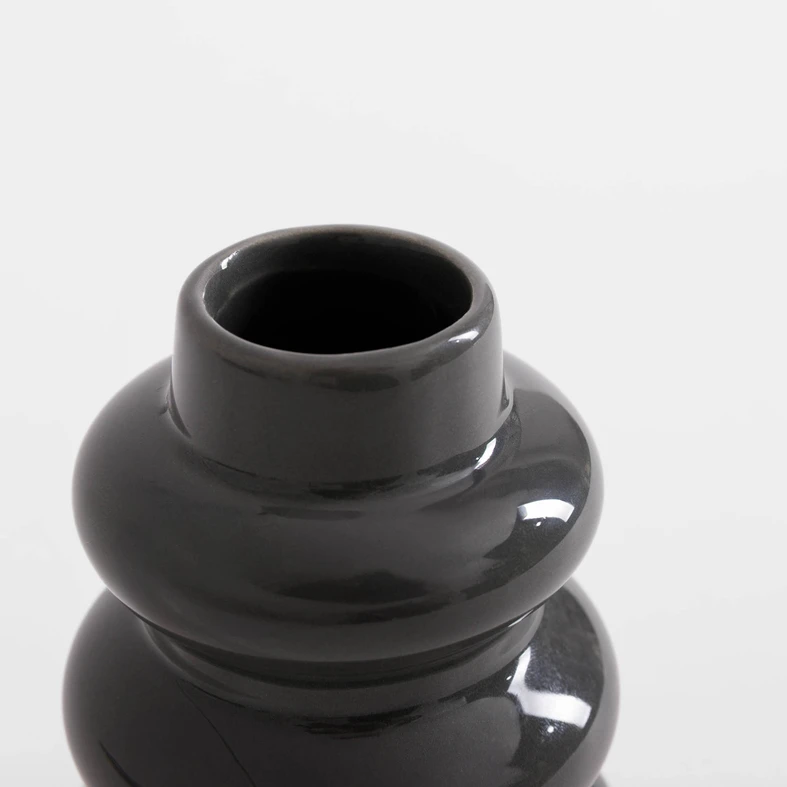 Šedá váza sněhulák 12 cm