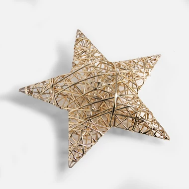 Dekorace LED hvězda šampaňské zlato 30 cm