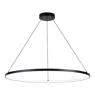 Kruhové černé závěsné LED svítidlo HORIK 90 cm