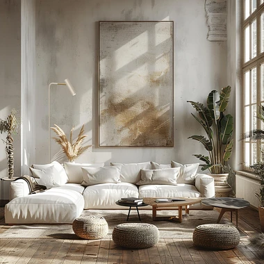 Béžovo-zlatá stojací lampa bodovka AXION