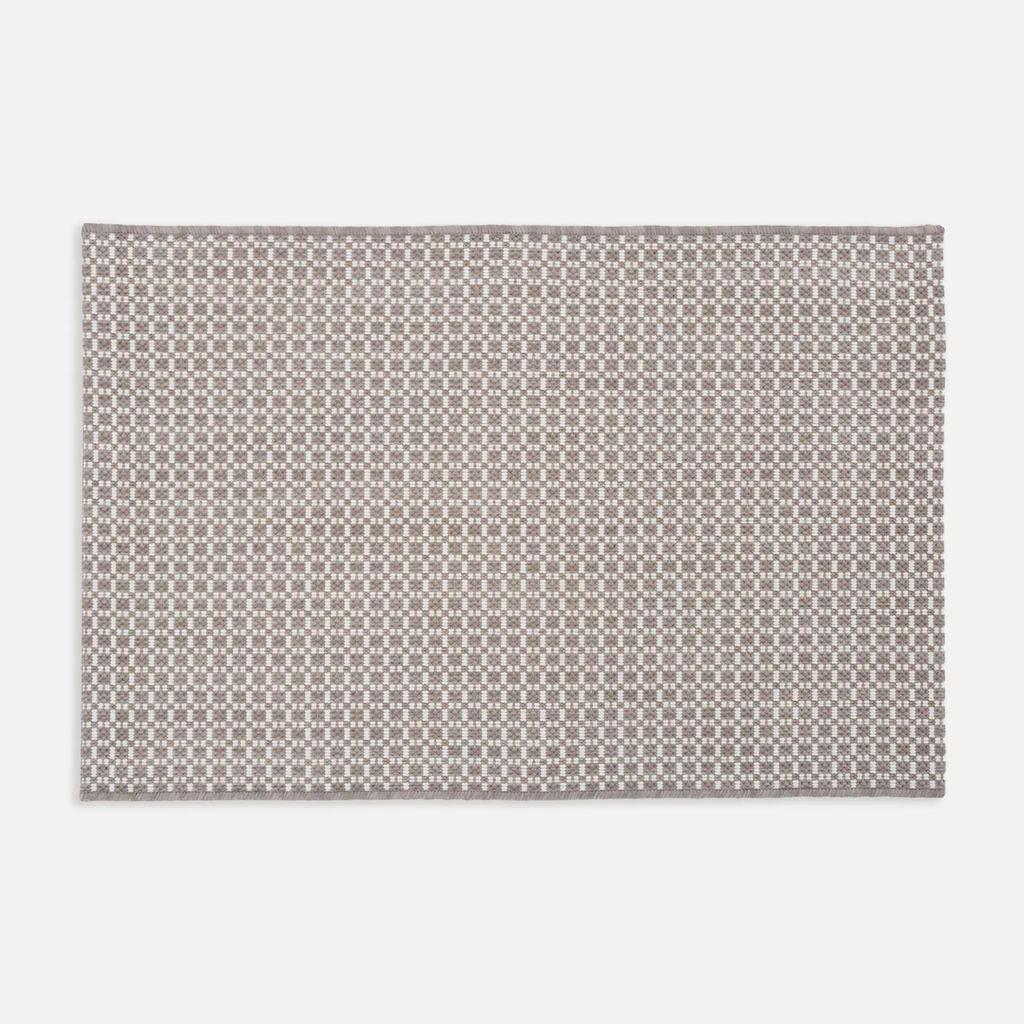 Kostkovaný koberec PIATTO, krémovo-šedý, 60x90 cm