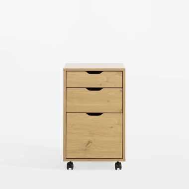 Zásuvkový kancelářský kontejner na kolečkách LYRICE, barva dub